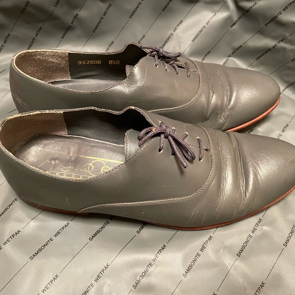 Vintage Angelo gray leather Mens Shoe 8 1/2 - Picture 2 of 6